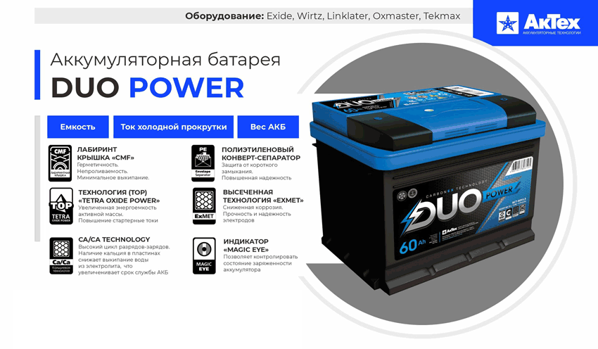 Российские аккумуляторы DuoPower- современные технологии по доступной цене!